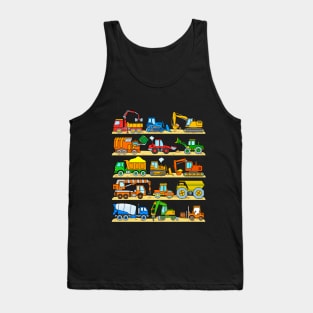 Construction Trucks Cement Truck Dozer Diggers Dumper Tank Top